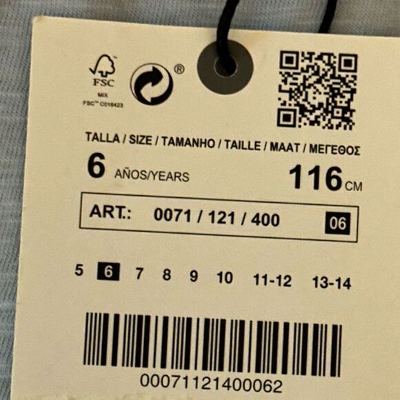 ZARA Kids | Blue | SQUARE NECK EMBROIDERY TOP - Picture 5 of 5